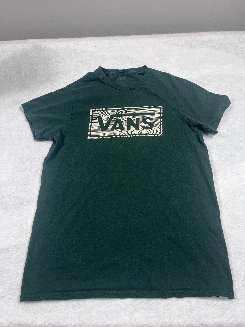 Vans Dark Green Crew Neck T‑Shirt with Beige Logo
